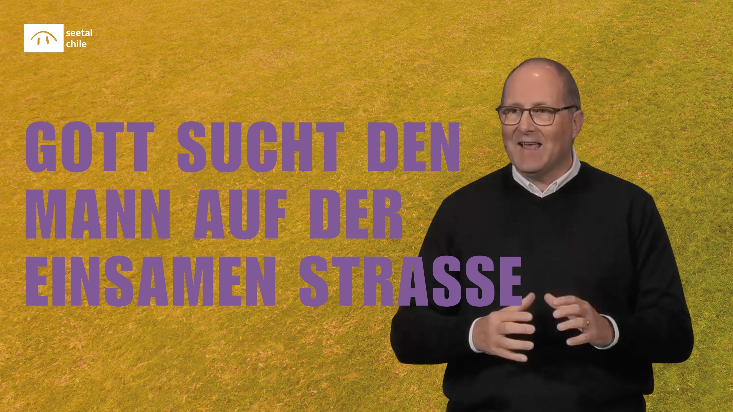 Gott sucht den Mann auf der einsamen Strasse
